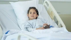 Child on a hospital bed