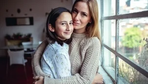 Two people hugging