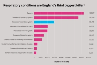 Graph showing respiratory conditions as England's third biggest killer